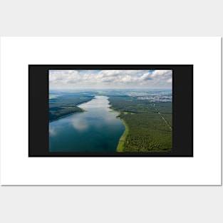 Aerial view of Sajno lake Posters and Art